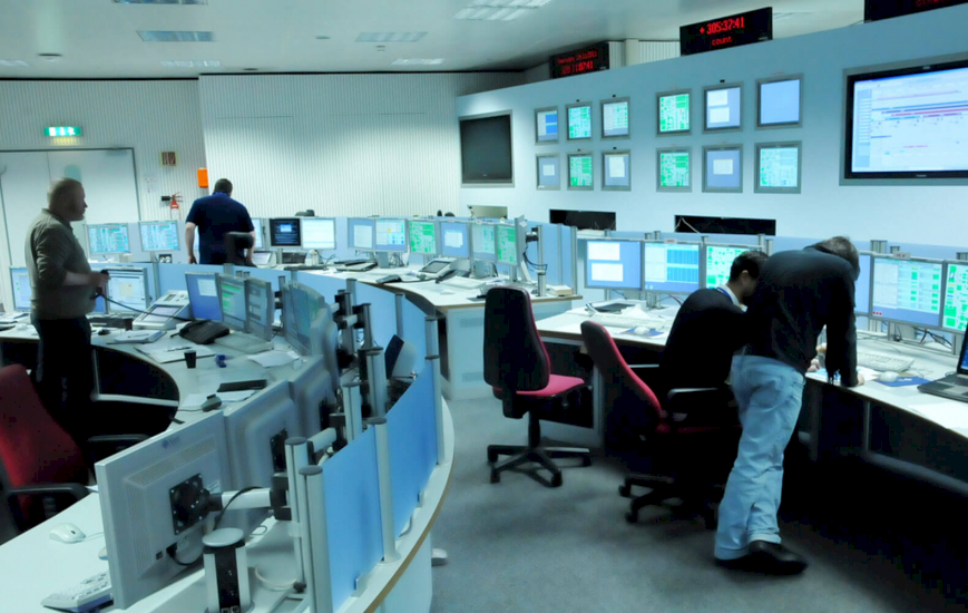 Tracking station control room at ESA's Space Operations Centre